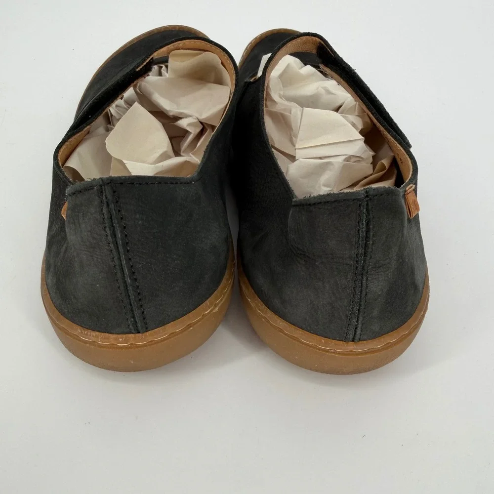 El Naturalista 5768 Black Nubuck Leather Mary Jane Flats Women Size 40
